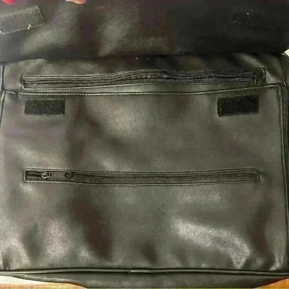 Travelwell Black Faux Leather Briefcase Laptop Bag Work Travel Bag